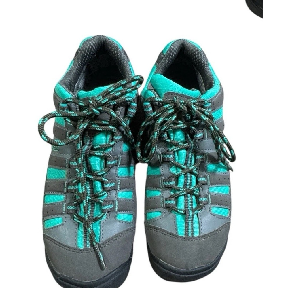 Keen Gray & Aqua Gore-Tex Hiking Trail Walking Shoes Sneaker Alpha WP CNX Sz 8.5